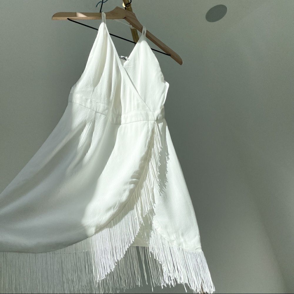 Lovers + Friends Revolve Fringe Boho Bridal Shower Dress S